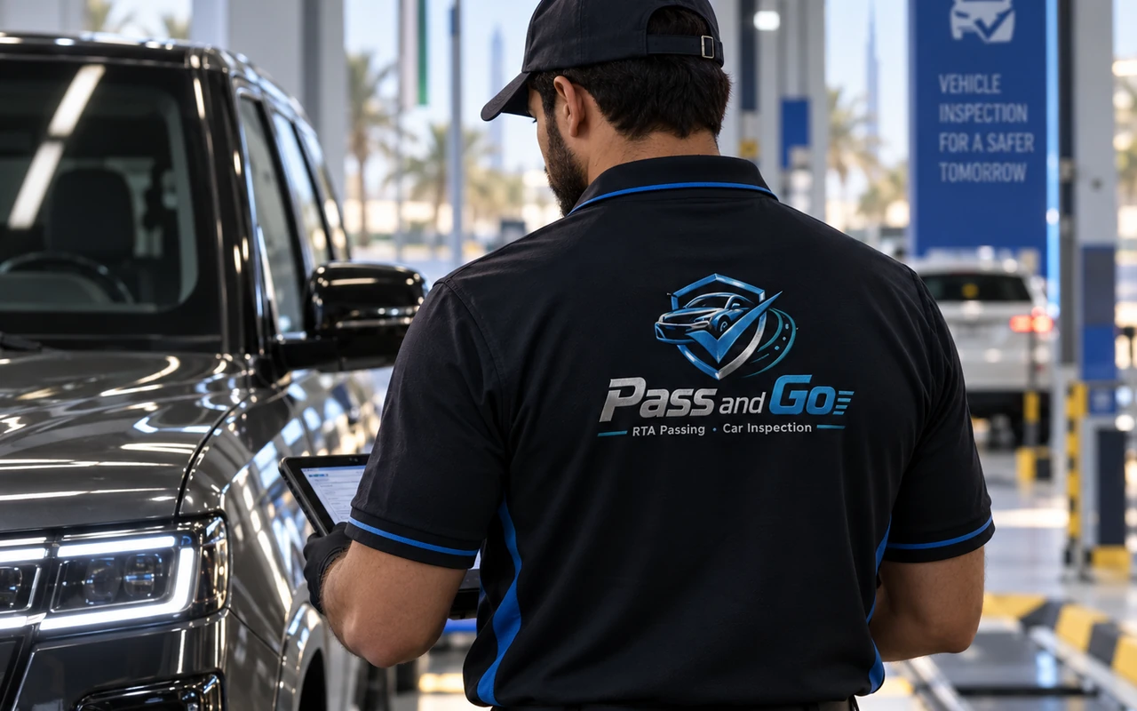 Vehicle inspection facility with a technician