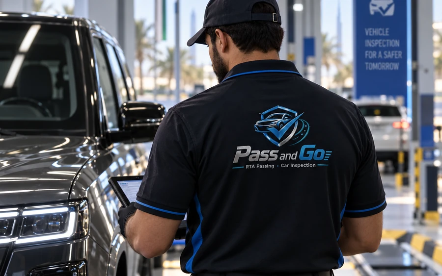 Vehicle in an inspection lane